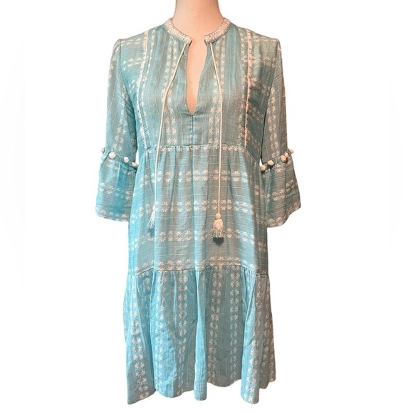 SAYLOR WOMEN’S CUTE PULLOVER DRESS/COVER UP SIZE SMALL BLUE & WHITE - Picture 1 of 12